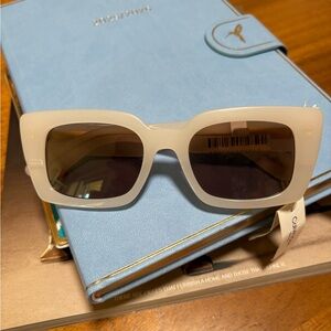 Calvin Klein White Rectangular Sunglasses